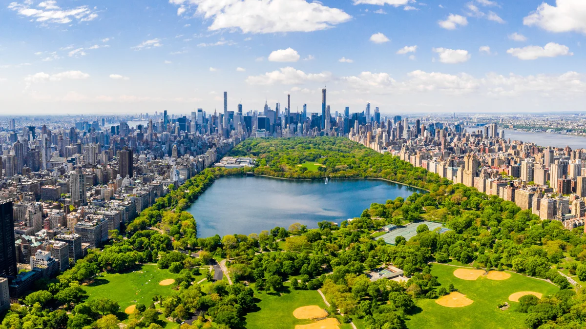 Central Park aerial view, Manhattan, New York