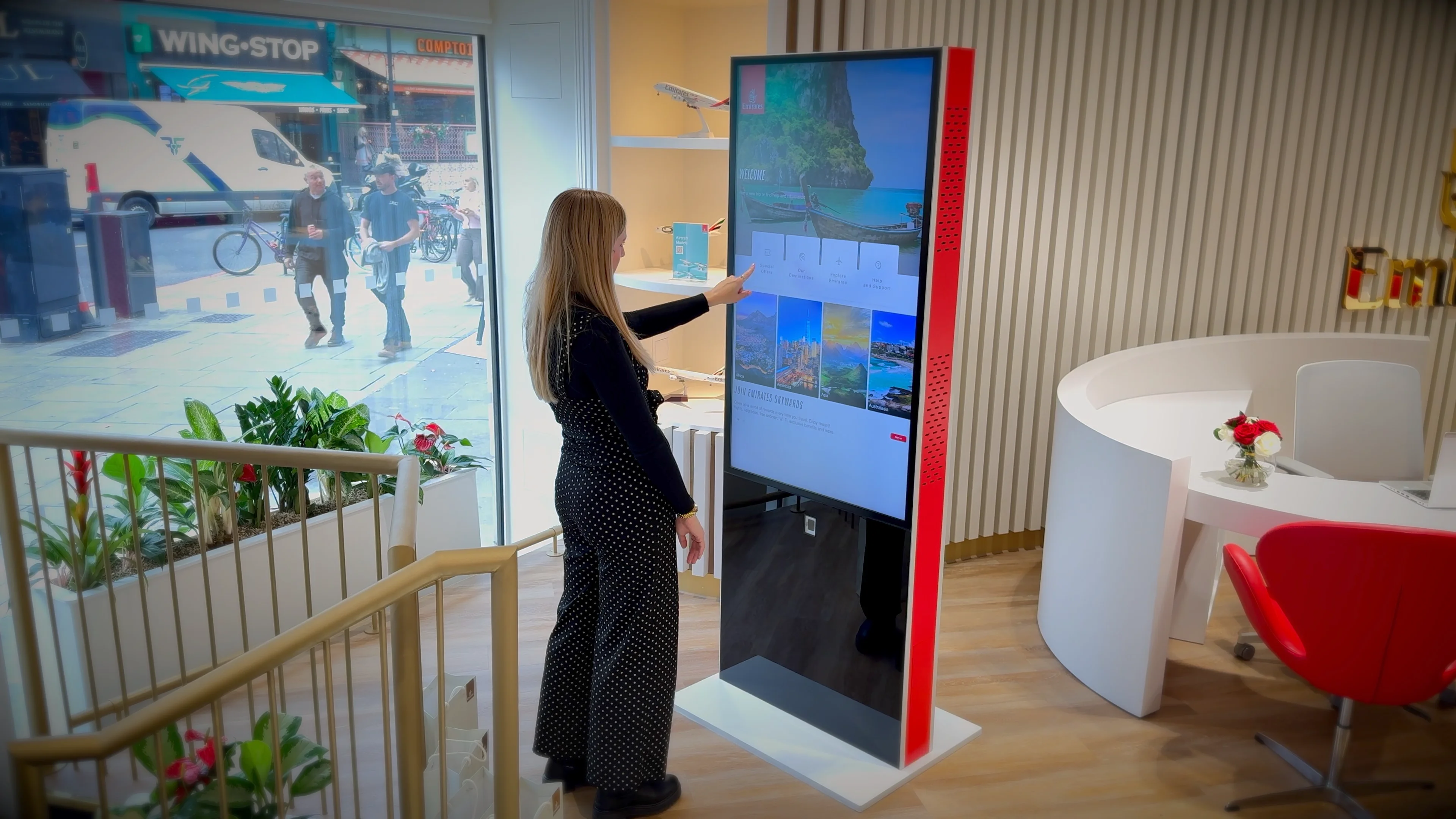 Booking on a huge screen