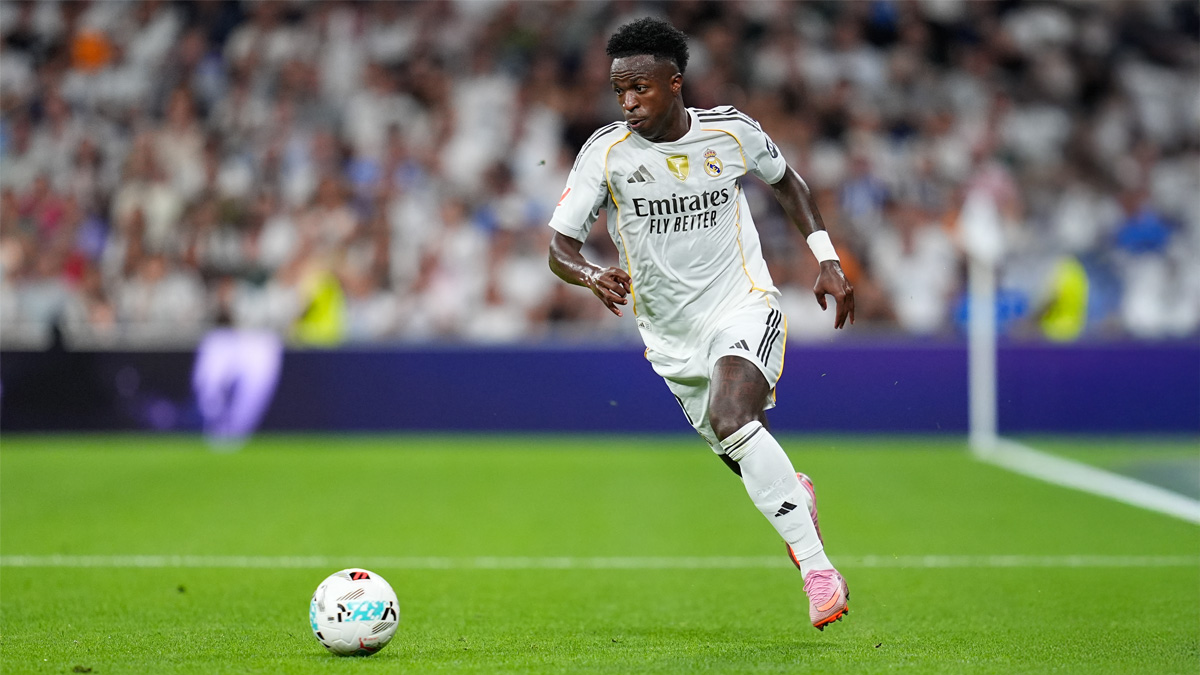 Vinícius Junior of Real Madrid playing against RCD Mallorca